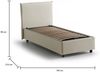 Dmora Alder Einzelbett, Bettkasten mit Stoffbezug, 100 % Made in Italy, Öffnung vorne, geeignet für Matratzen 90 x 200 cm, Beige Bild 3