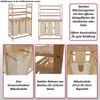 Bambus Wäschesammler HWC-P78, Wäschesortierer Wäschekorb Regal Wäscheorganizer, 3 Ablagen FSC® 125x80x40cm 135L ~ creme Bild 2