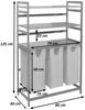 Bambus Wäschesammler HWC-P78, Wäschesortierer Wäschekorb Regal Wäscheorganizer, 3 Ablagen FSC® 125x80x40cm 135L ~ creme Bild 3