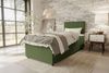 99rooms Kira Mini Boxspringbett Strukturstoff NEVE Grün 90x200 cm Bild 1