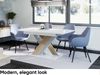 MEBLINI Esstisch Ausziehbar - 140-180x80x75cm - BRONX - Weiß Hochglanz/Sonoma Eiche - Esszimmertisch Modern - Küchentisch - Säulentisch - Ausziehtisch - Dining Table Bild 2