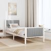 vidaXL Bettgestell Weiß und Hellgrau 75 x 190 cm Massivholz Kiefer 878513 Bild 4