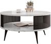 Mirjan24 'Rajkon' Couchtisch, Beine und Seiten aus Stahl (Farbe: Schwarz / Bianco Marmor), 75 x 75 x 44 cm Bild 3