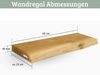 Wandregal Holz schwebend KYLO - Eichenholz Massiv, mit Baumkante | Bücherregal Schwebendes Regal Hängeregale für Wohnzimmer | 60x22x4cm Bild 2