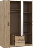 Forte NIKO Kleiderschrank 120 130, moderner Schrank 2-türig, Schlafzimmer, Jugendzimmer, Kinderzimmer, Holzwerkstoff, Artisan Eiche Holzdekor mit Spiegel, 122 cm breit x 185 cm hoch x 52,7 cm tief Bild 5