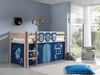 Spielbett Pino mit Textilset Vorhang und 3 Taschen "Astro", Kiefer massiv natur Bild 2