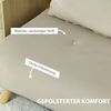 Schlafsofa 130 x 78 x 79 cm Beige, 3-in-1 Sofabett mit Schlaffunktion, 6-fach verstellbarer Rückenlehne und Polyesterbezug Bild 4