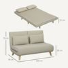 Schlafsofa 130 x 78 x 79 cm Beige, 3-in-1 Sofabett mit Schlaffunktion, 6-fach verstellbarer Rückenlehne und Polyesterbezug Bild 3