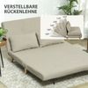 Schlafsofa 130 x 78 x 79 cm Beige, 3-in-1 Sofabett mit Schlaffunktion, 6-fach verstellbarer Rückenlehne und Polyesterbezug Bild 5