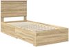 vidaXL Bettrahmen mit Kopfteil Sonoma-Eiche 90 x 200 cm Holzwerkstoff 3409705 Bild 4
