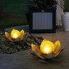 3er Set LED Solarleuchten mit Glas Kugel in Crackle Optik Bild 5