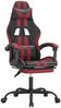 vidaXL Gaming-Stuhl mit Fußstütze Schwarz und Weinrot Kunstleder, Drehbar [3143837] Bild 2