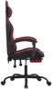 vidaXL Gaming-Stuhl mit Fußstütze Schwarz und Weinrot Kunstleder, Drehbar [3143837] Bild 4