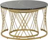 Couchtisch-Set 70x70x45 / 45x45x40 cm, 2er-Nesting, MDF mit Marmorfurnier, schwarzes Finish, stabiles Metalllgestell Bild 5