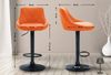 Barhocker FALON - Kunstleder Orange 46x49x83 cm Schwarz | Barstuhl Mit Lehne Drehbar Tresenhocker Tresenstuhl Kneipenhocker Kneipenstuhl Bild 2