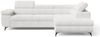 GRAINGOLD Ecksofa L-Form Argon L, Couch mit Wellenfeder, mit Schlaffunktion und Bettkasten, Cord-Stoff, Grau, Rechts Bild 2