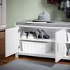 SoBuy FSR168-W Schuhbank, MDF, Lackiert, Weiß, 115,5 x 50 x 42 cm Bild 4