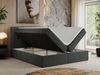 Boxspringbett, Doppelbett Matratze und Topper, Polsterbett - CENTOS - 120x200cm - Grau Velours - H3 Bild 2