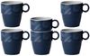 Kaffee Pot Mug, Melamin, navy weiss - Serie Living 6er Set Bild 2