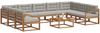 vidaXL Outdoor-Sofagarnitur mit Kissen 10 pcs Natürlich und Hellgrau 3368219 Bild 3