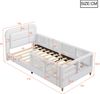 90 x 200 gepolstertes Plattformbett mit Sicherheitsgeländer, weiß Bild 5