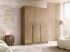 Drehtürenschrank Cikzori I, Kleiderschrank mit 3 Türen (Farbe: Eiche Cremona / Eiche Cremona + Gold) Bild 2
