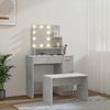 vidaXL Schminktisch-Set mit LED Betongrau Holzwerkstoff 3114118 Bild 3
