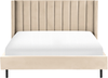 Bett mit Lattenrost VILLETTE 180 x 200 cm Samtstoff Beige Bild 4