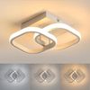 Goeco LED Deckenleuchte Innen, Modern Quadratisch Deckenlampe LED 21W, 3 Farbtemperaturen 3000K/4500K/6500K Knopfschalter Deckenbeleuchtung Lampen Innen für Flur, Balkon, Küche, 28 CM * 16 CM Weiß Bild 1