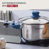 FACKELMANN Kochtopf Essential Ø 20 cm aus Edelstahl, ergonomische Softtouch-Griffe, modernes Design, für alle Herdarten geeignet, Blau Bild 4