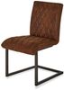 KHG Freischwinger Esszimmerstuhl Mikrofaser Braun, bis 110 kg belastbar, Vintage Stil, gepolstert, Nosag-Wellenfederung, Metallgestell Schwarz Bild 1
