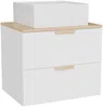 Vente-unique - AVORELI Waschbeckenmöbel Holz, Platte Weiß - B 46 cm x H 50 cm x L 60 cm Bild 2