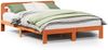 vidaXL Massivholzbett ohne Matratze Wachsbraun 135x190 cm Kiefernholz 855575 Bild 2