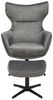 riess-ambiente Fußhocker VOGUE 45cm grau / schwarz - Samt, drehbar, Metallbeine, Modern (Einzelartikel, 1 St), Fußhocker im Industrial Design - ideal für Wohn- und Arbeitsbereiche Bild 4
