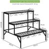 Blumenregal 3-Stufiger Metall-Pflanzenständer 70 x 60 x 60 cm Schwarz Bild 3