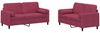 vidaXL 2-tlg. Sofagarnitur mit Kissen Weinrot Samt 3201998 Bild 2