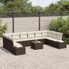 vidaXL Gartensofa-set mit Kissen 10 pcs Braun und Creme Polyrattan 3355917 Bild 3