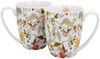 DUO ART GALLERY 2er-Set klassische Becher 350 ml WHITE New Bone China Porzellan Bild 2