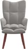 vidaXL Relaxsessel mit Hocker Hellgrau Samt [328062] Bild 3