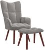 vidaXL Relaxsessel mit Hocker Hellgrau Samt [328062] Bild 2