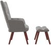 vidaXL Relaxsessel mit Hocker Hellgrau Samt [328062] Bild 4