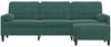 vidaXL 3-Sitzer-Sofa mit Hocker Dunkelgrün 210 cm Samt 3278279 Bild 3