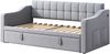 Schlafsofa 90x190 cm ausziehbar auf 180 cm – Polsterbett in Hellgrau mit USB-Anschlüssen Bild 5