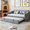 Schlafsofa 90x190 cm ausziehbar auf 180 cm – Polsterbett in Hellgrau mit USB-Anschlüssen Bild 4