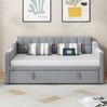 Schlafsofa 90x190 cm ausziehbar auf 180 cm – Polsterbett in Hellgrau mit USB-Anschlüssen Bild 2