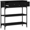 Konsolentisch, Beistelltisch, Konsole mit Regal Schwarz Eichen-Optik 72,5 x 25 x 75 cm Bild 5