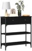 Konsolentisch, Beistelltisch, Konsole mit Regal Schwarz Eichen-Optik 72,5 x 25 x 75 cm Bild 3