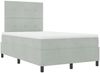 vidaXL Boxspringbett mit Kopfteil Hellgrau 120 x 200 cm Samt 3339824 Bild 5