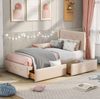 Polsterbett 90x200 cm aus Samt mit Stauraum – klassisches Einzelbett mit Schublade und Lattenrost Bild 1
