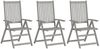 vidaXL Verstellbare Gartenstühle 3 Stk. mit Auflagen Massivholz Akazie 3064732 Bild 2